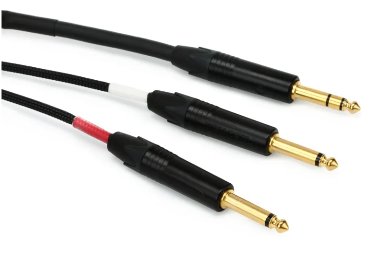 Mogami Gold Insert TS Cable - 1/4-inch TRS Male to Dual 1/4-inch TS Male - 2 foot
