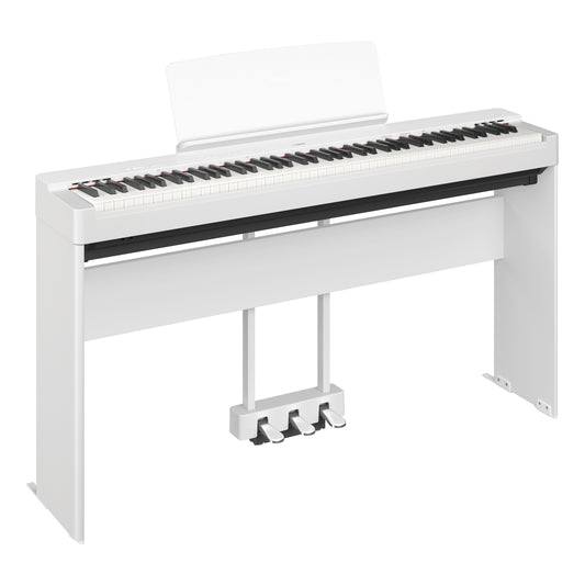 Yamaha P-225 Digital Piano Bundle W/Stand and 3 pedal unit - White