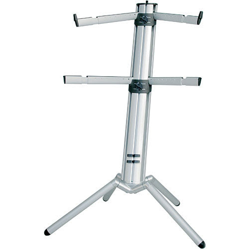 K&M 18860 Spider-Pro Double-Tier Keyboard Stand Silver