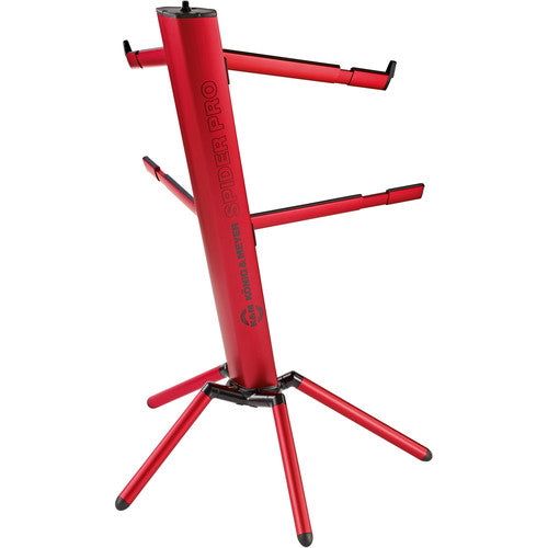 K&M 18860 Spider-Pro Double-Tier Keyboard Stand Red