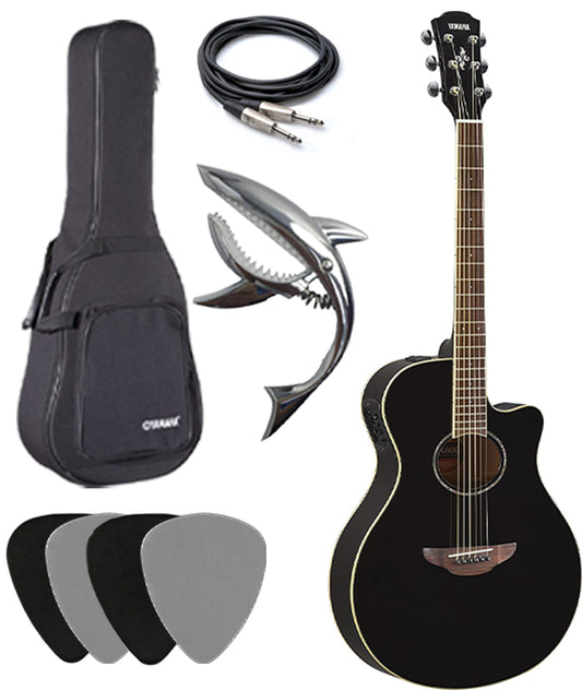 Yamaha APX600 Acoustic - Electric Guitar deluxe package - Black