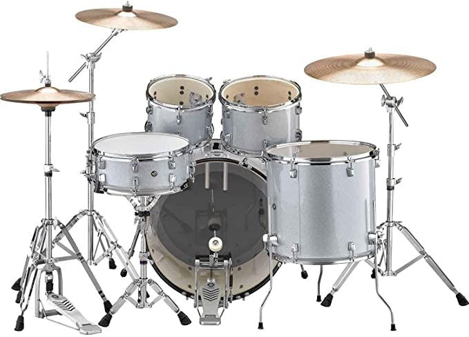 Yamaha Rydeen 5-Piece Drum Set with Hardware and cymbals(Silver)